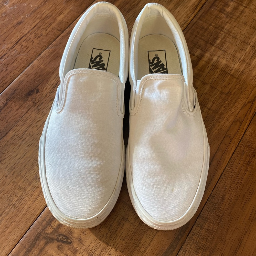 Vans White Slip-On Shoes